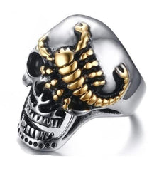 Skull and Scorpion Mens Ring