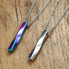Twisted Bar Pendant Pendant Necklace for Men