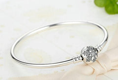 Silver Snowflake Bangle Bracelet