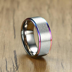 Stainless Steel Multi Color Wedding Band Ring