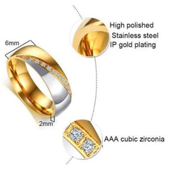 Silver And Gold Women Wedding Ring