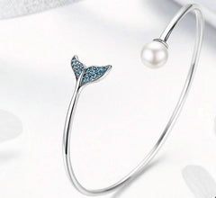 Mermaid Bangle Sterling Silver Bracelet