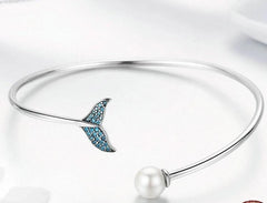 Sterling Silver Mermaid Bangle  Bracelet