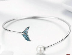 Sterling Silver Mermaid Bangle Bracelet