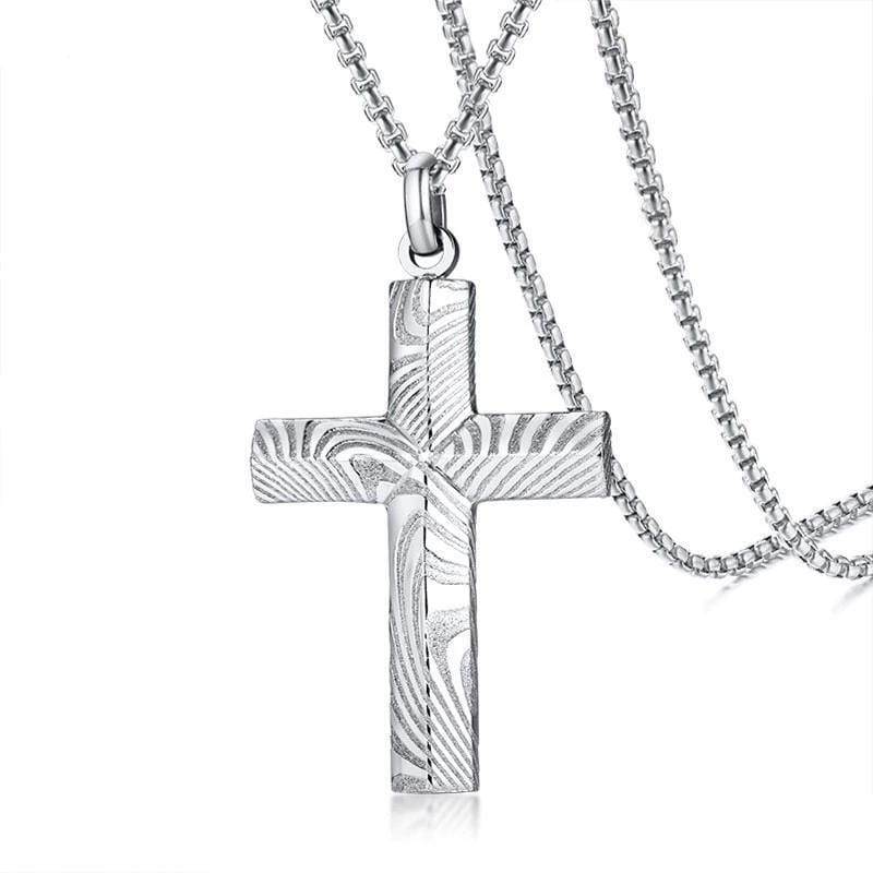 High Quality Mens Steel Cross Necklace