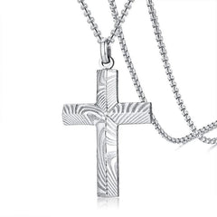 High Quality Mens Steel Cross Necklace