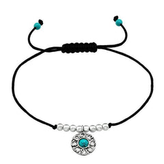 Silver Round Turquoise Bracelet