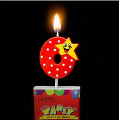 Red Star Birthday Candle Numbers