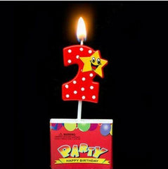 Red Star Birthday Candle Numbers