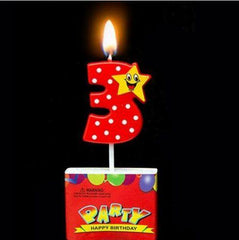 Red Star Birthday Candle Numbers