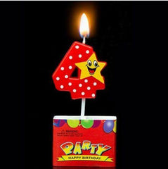 Red Star Birthday Candle Numbers