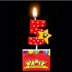 Red Star Birthday Candle Numbers