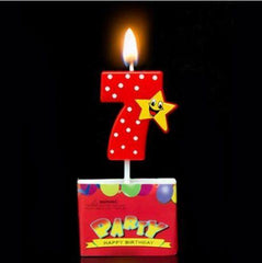 Red Star Birthday Candle Numbers