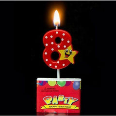 Red Star Birthday Candle Numbers