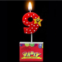 Red Star Birthday Candle Numbers