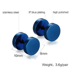 Stainless Steel Dumbbells  Earrings for Men