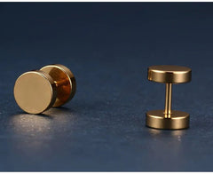Stainless Steel Dumbbells  Earrings for Men