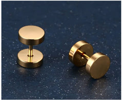 Stainless Steel Dumbbells  Earrings for Men