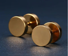 Stainless Steel Dumbbells  Earrings for Men
