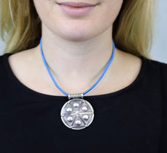 Solid Sterling Silver Circle Pendant Necklace