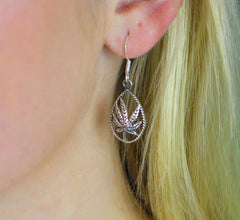 Sterling silver leaf earrings