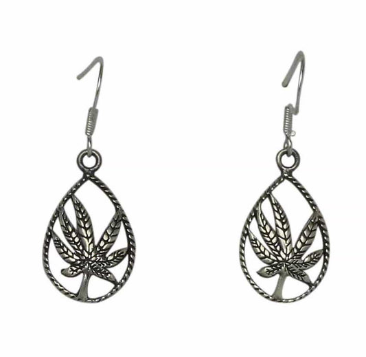 Sterling silver leaf earrings