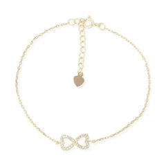 Silver Heart Infinity Bracelet