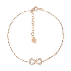 Silver Heart Infinity Bracelet
