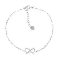 Silver Heart Infinity Bracelet