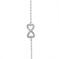 Silver Heart Infinity Bracelet