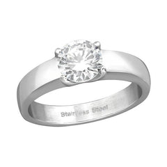 Steel Solitaire Engagement Ring