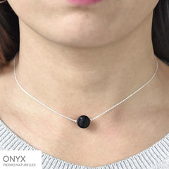 Silver Choker With Onyx Gemstone