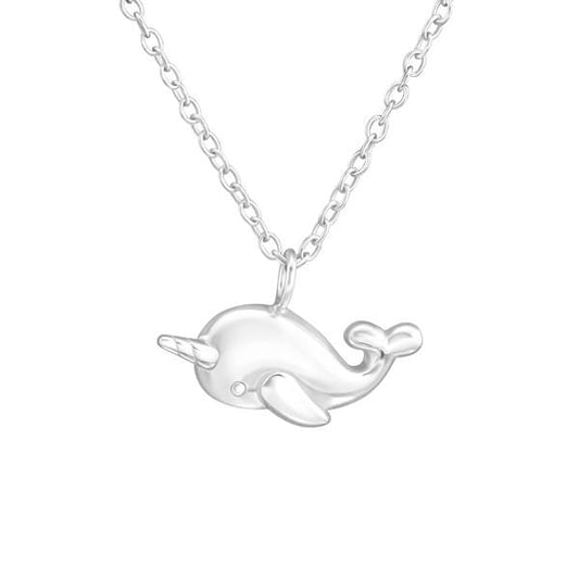 Silver Whalecorn Necklace