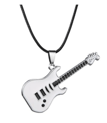 Stainless Steel Guitar Pendant Necklaces for Men