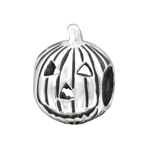 Silver Pumpkin Charm Bead