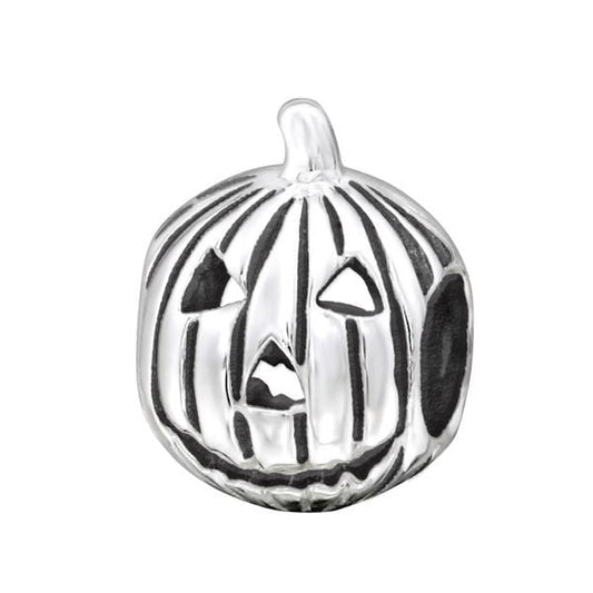 Silver Pumpkin Charm Bead
