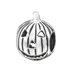 Silver Pumpkin Charm Bead