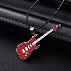 Stainless Steel Guitar Pendant Necklaces for Men
