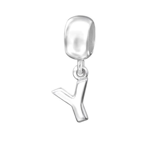 Silver Hanging "Y" Charm Bead