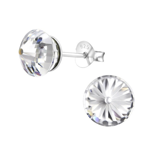 Silver Crystal Cone Stud Earrings made with Swarovski Crystal
