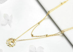 Double Chain Sun Necklace