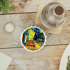 Café Terrace at Night Bottle Opener