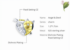 Angel and Devil Heart Charm
