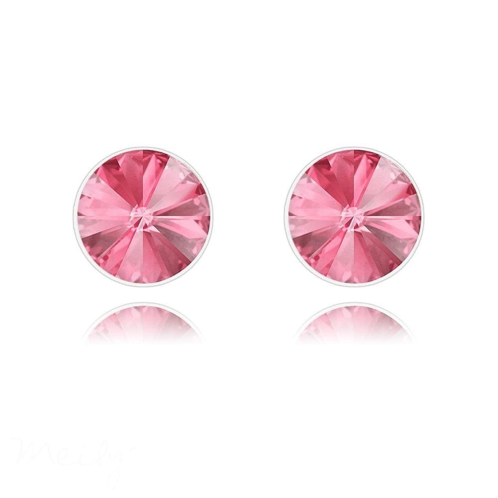 silver rose earrings