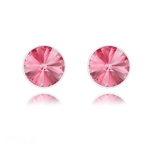 silver rose earrings