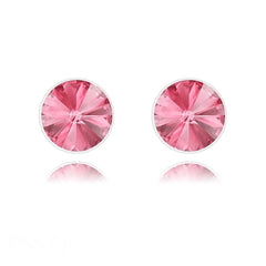 silver rose earrings