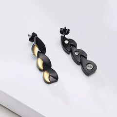 Black and Gold Titanium Earrings