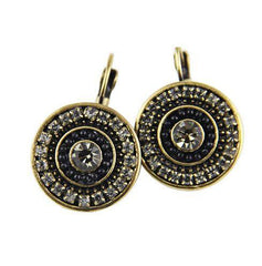 Circular green Drop Earrings