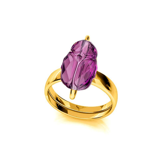 24K Gold Amethyst Ring