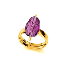 24K Gold Amethyst Ring